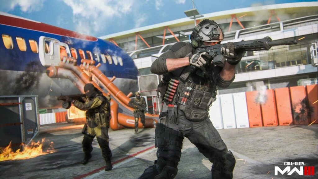Due soldati di Call of Duty: Modern Warfare 3 mentre sparano