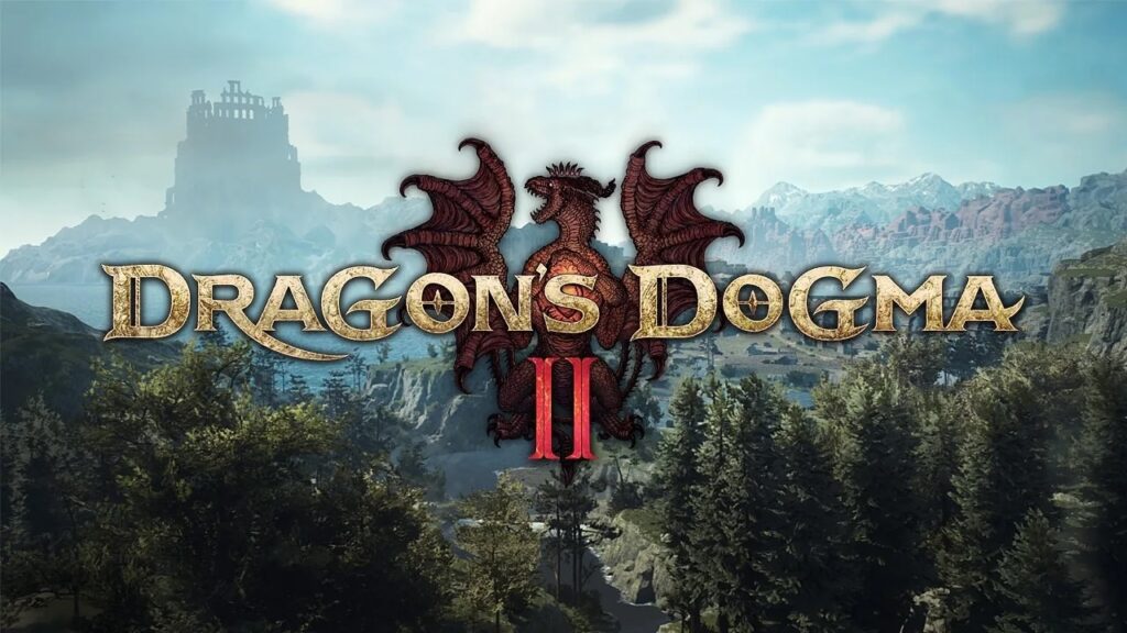 Il logo di Dragon's Dogma 2 con sullo sfondo degli alberi
