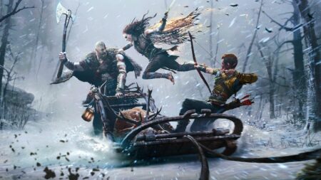 Kratos con Atreus e Freya in God of War Ragnarok