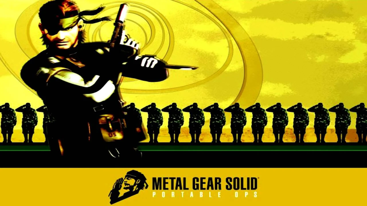 Snake e il logo di Metal Gear Solid Portable Ops
