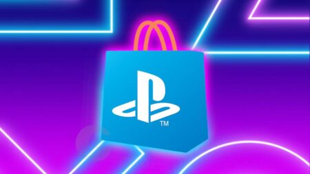 La busta del PlayStation Store su uno sfondo viola