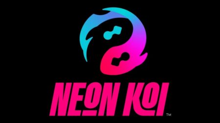 Il logo di Neon Koi su uno sfondo nero