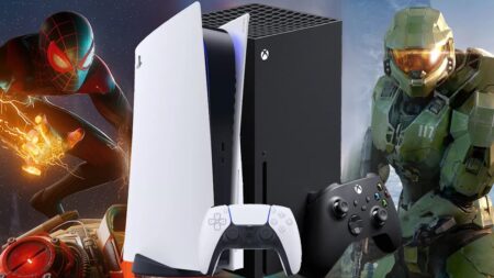 PS5 ha venduto 20 milioni in più di Xbox Series X|S, secondo VGChartz Una PS5 ed una Xbox Series X in verticale con dietro Spider-Man e Master Chief