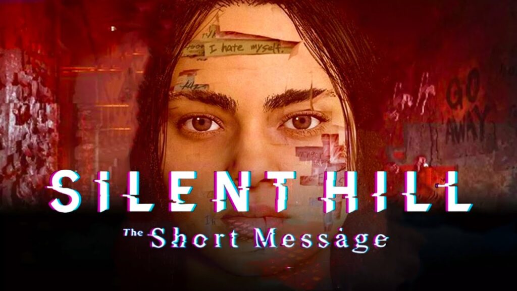 Una ragazza in primo piano con il logo di Silent Hill: The Short Message
