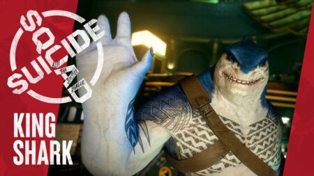 King Shark di Suicide Squad: Kill the Justice League in primo piano