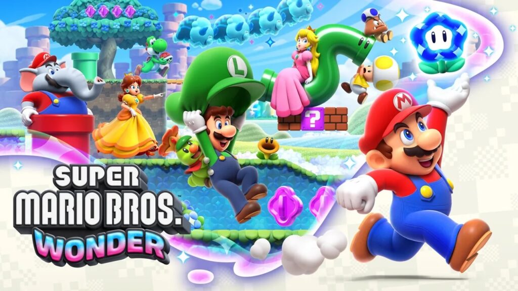 I personaggi principali di Super Mario Bros. Wonder mentre corrono