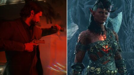 Il protagonista di Alan Wake 2 e quello di Baldur's Gate 3 in primo piano