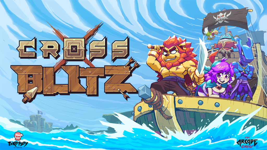 Il logo di cross blitz, con il leone pirata che cavalca una nave.