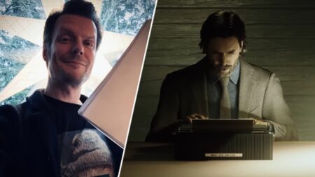 Sam Lake con al fianco Alan Wake 2