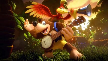 Banjo e Kazooie felici ed in primo piano