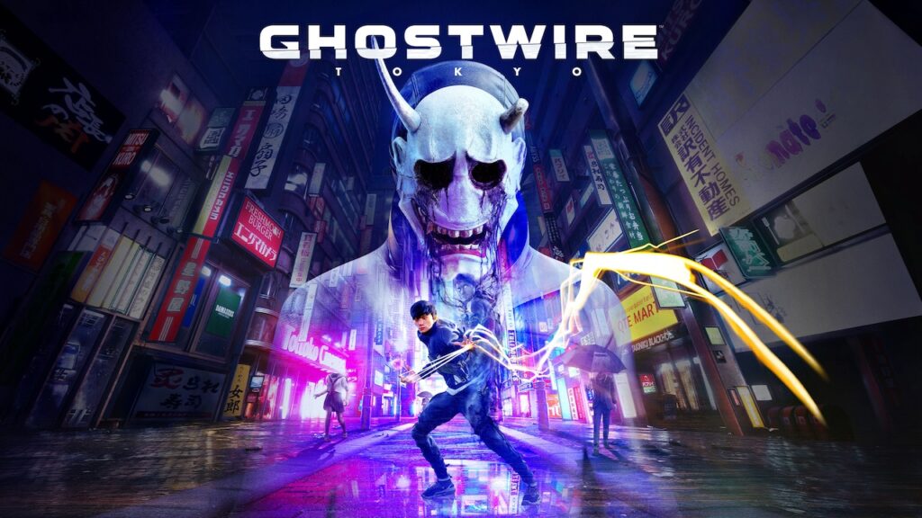 Il personaggio principale di Ghostwire: Tokyo in primo piano