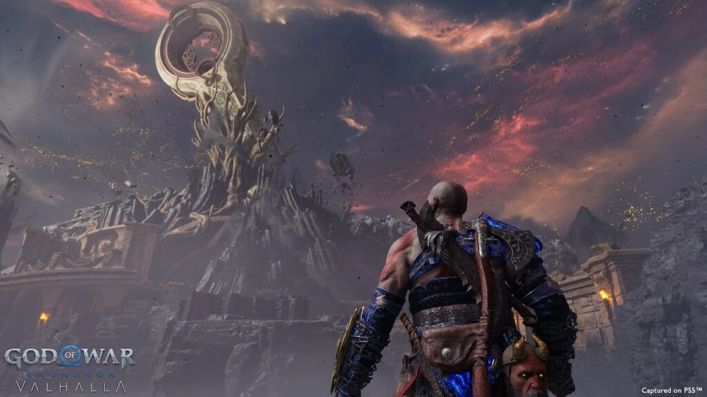 Kratos di God of War Ragnarok: Valhalla in primo piano