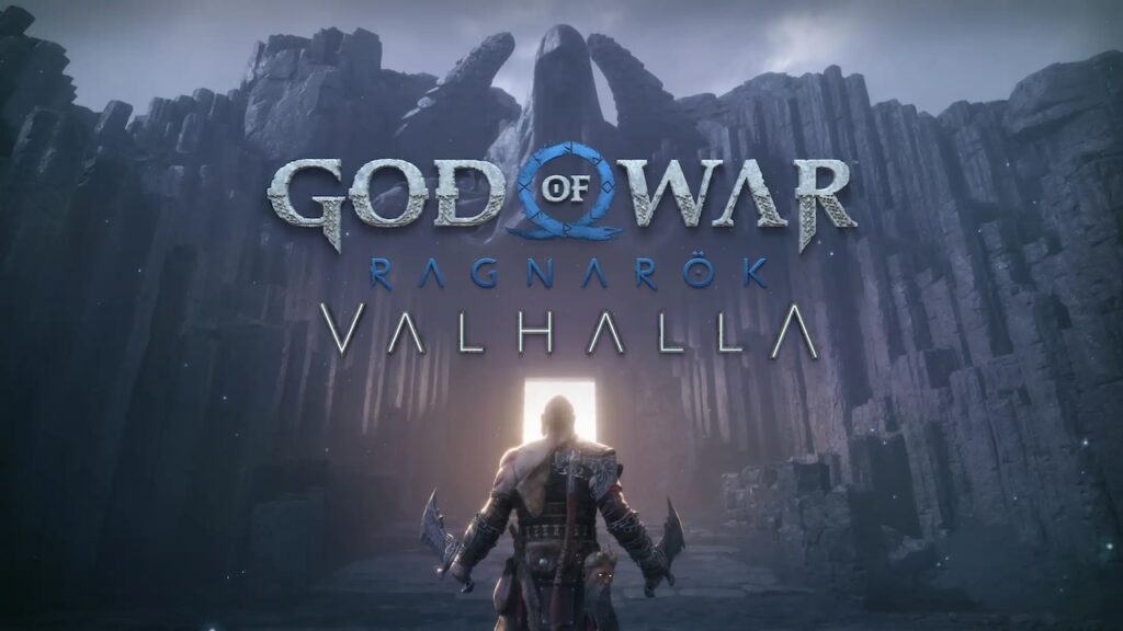Kratos di God of War Ragnarok: Valhalla davanti ad un portone