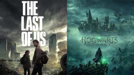 Il logo di The Last of Us Serie TV e quello di Hogwarts Legacy
