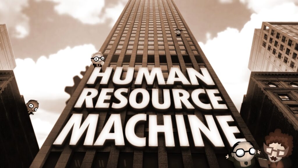 Un palazzo con il logo di Human Resource Machine