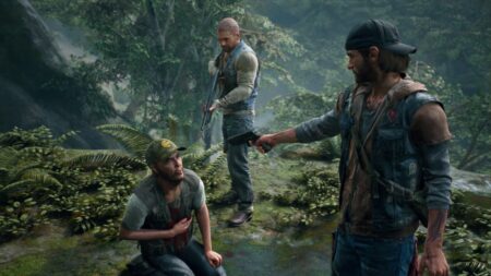 Il protagonista di Days Gone mentre spara ad un nemico inginocchiato