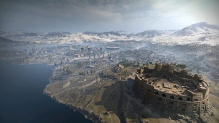 La mappa Verdansk dall'alto in Call of Duty: Warzone