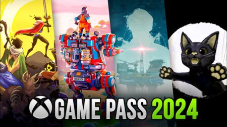 Il logo di Xbox Game Pass con dietro alcuni personaggi