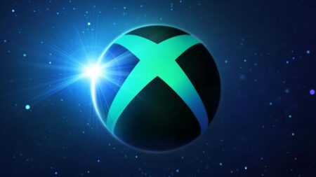 Il logo di Xbox su uno sfondo blu