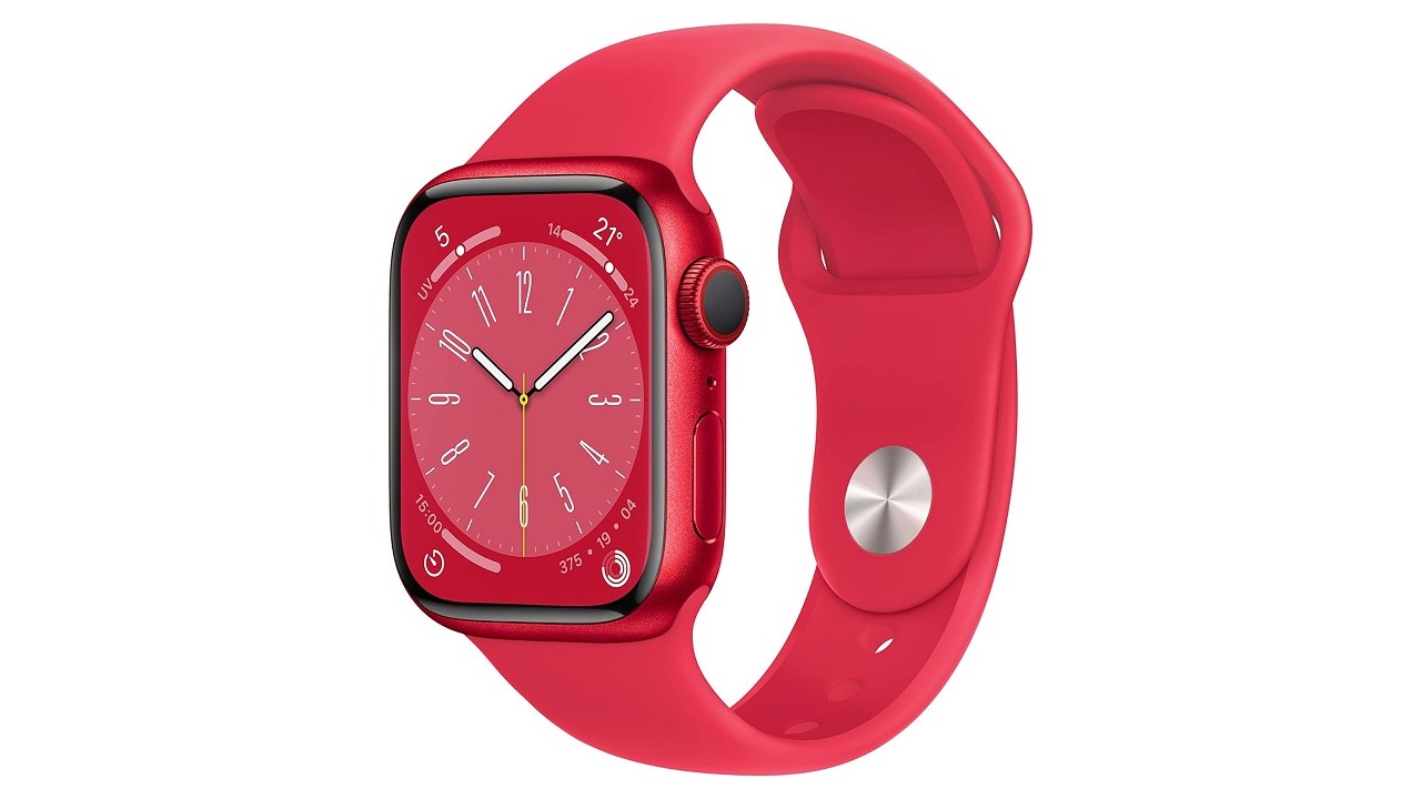 Apple Watch Series 8 (GPS+Cellular, 41mm) con Cassa Alluminio Rossa + Cinturino Sport Rosso in offerta su Amazon al 21% di sconto