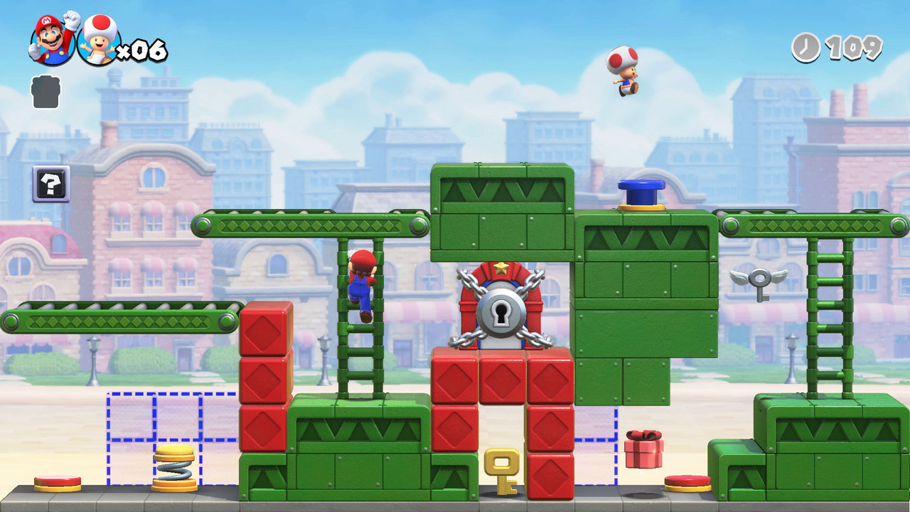 Uno dei primi livelli in Mario vs. Donkey Kong