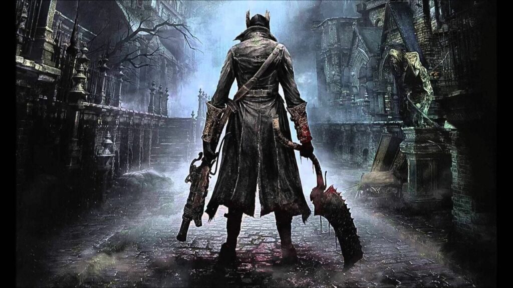 Il protagonista di Bloodborne di spalle