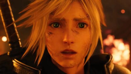 Cloud di Final Fantasy 7 Rebirth tra le fiamme