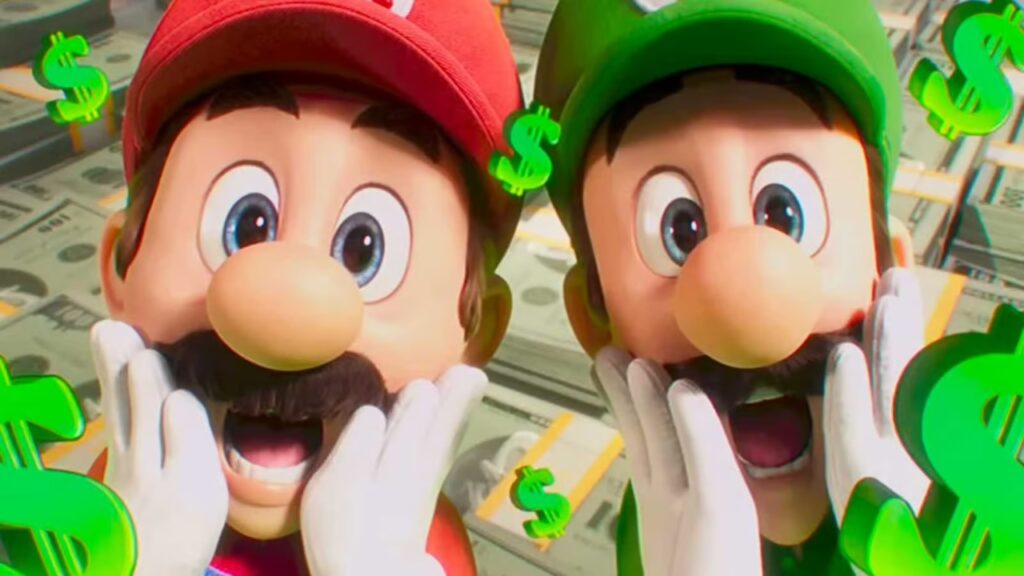 Super Mario e Luigi con i dollari