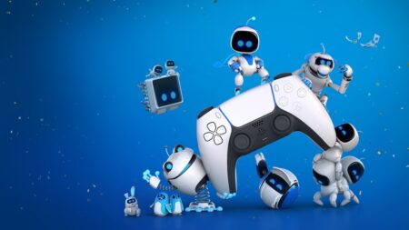 Un DualSense con sopra Astro Bot