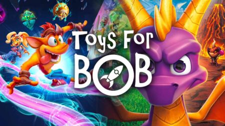 Crash Bandicoot e Spyro con il logo di Toys for Bob