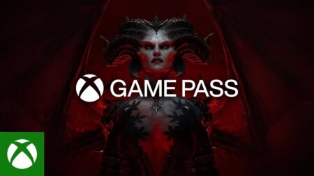 Lilith di Diablo 4 con il logo di Xbox Game Pass