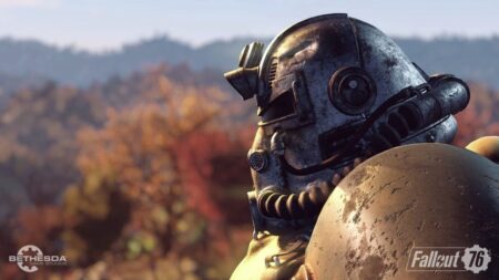 Un guerriero in armatura di Fallout 76