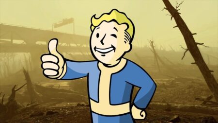 Il personaggio simbolo di Fallout con il pollice alto