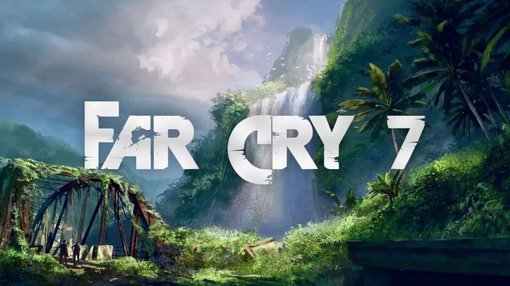 Il logo di Far Cry 7 con dietro una cascata