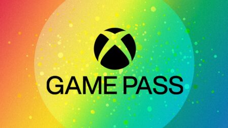 Il logo di Xbox Game Pass su uno sfondo colorato