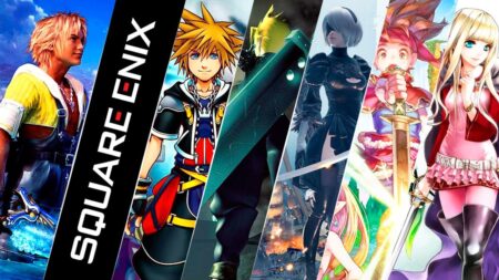Il logo di Square Enix con dei personaggi