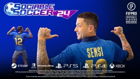 Stefano Sensi con il logo di Sensible Soccer 24