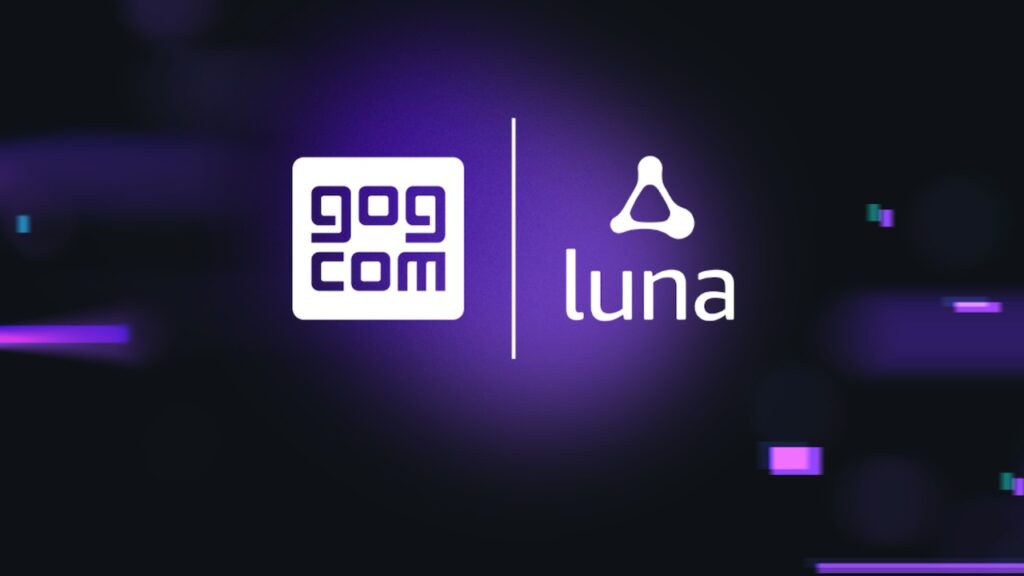 Il logo di GOG ed Amazon Luna