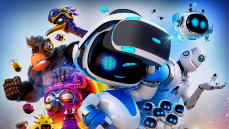 Il protagonista di Astro Bot con un PlayStation VR in testa