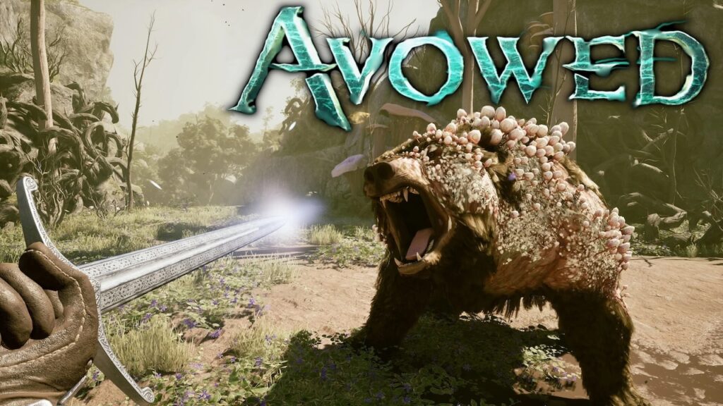 Un orso ed il logo di Avowed