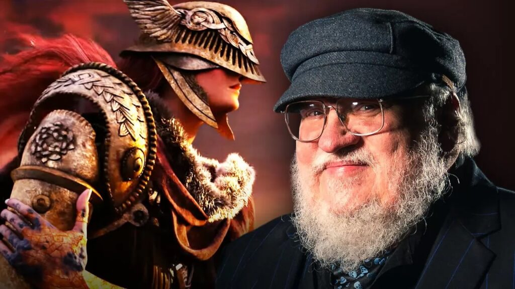 George R.R. Martin con al fianco Malenia di Elden Ring