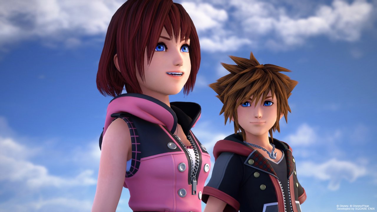 Sora e Kairi in Kingdom Hearts 3