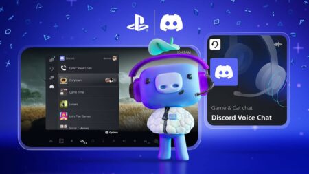 Il personaggio di Discord con dietro alcune finestre di PlayStation