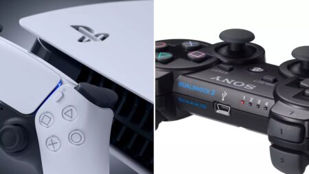 Una PS5 con al fianco un controller di PS3