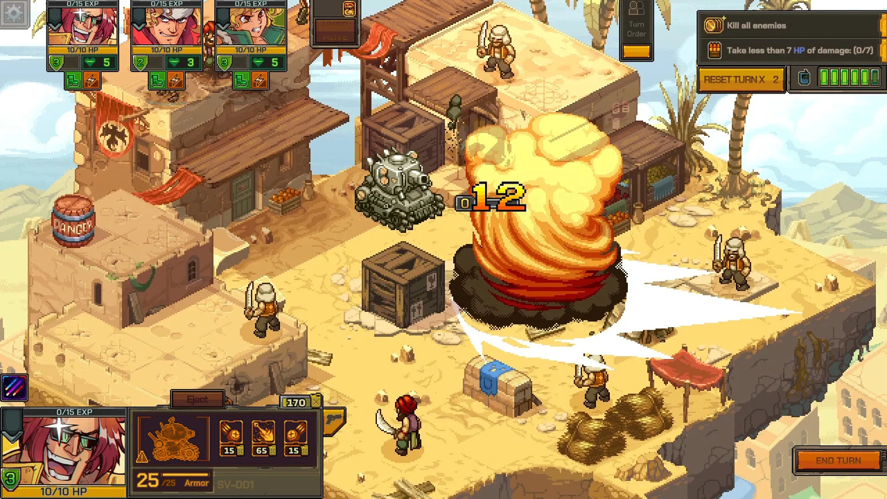 Lo stile grafico di Metal Slug Tactics è ovviamente ispirato a quello della serie arcade