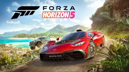 Un'auto di Forza Horizon 5 in strada