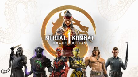 Il logo di Mortal Kombat 1: Khaos Reigns con i personaggi del nuovo pack Kombat