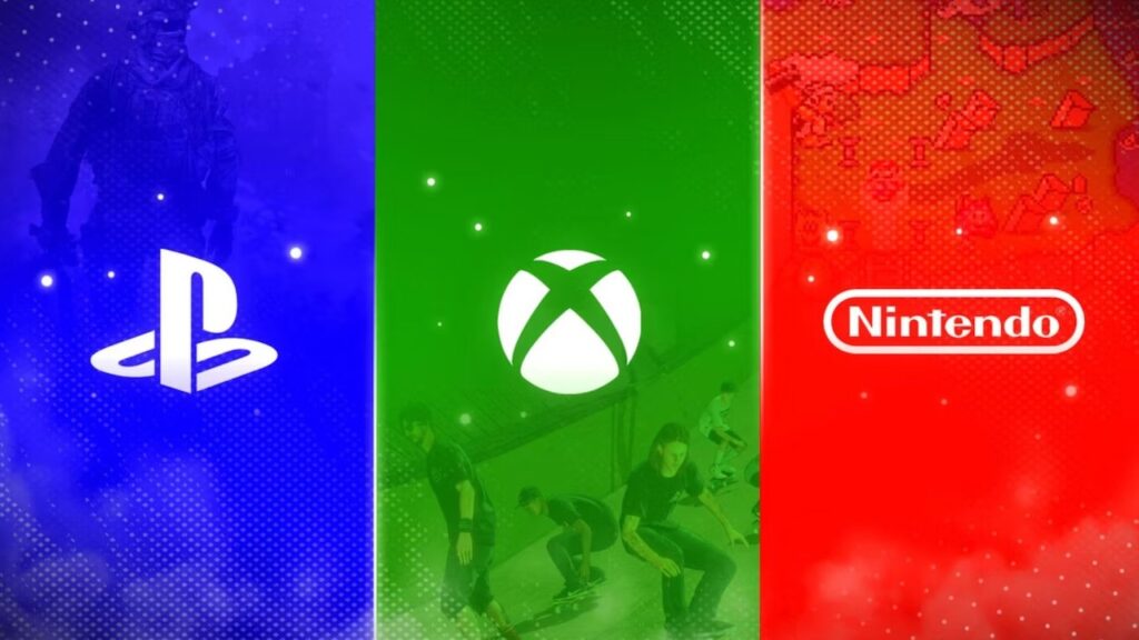 Il logo di PlayStation, Xbox e Nintendo