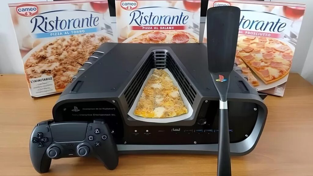 Il devkit di PS5 con la pizza