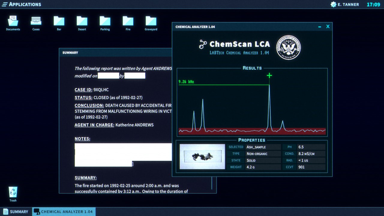 Analisi di un campione scientifico in The Operator